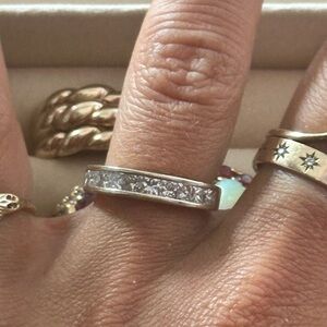 14k white gold princess cut Diamond band